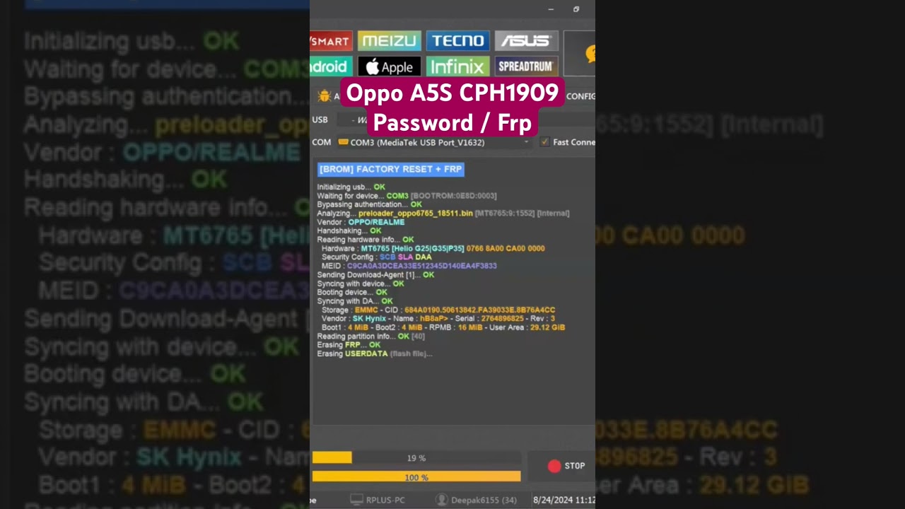 OPPO A5S (CPH1909) FRP UNLOCK TOOL 🔥🔥🔥🔥 #unlocktool
