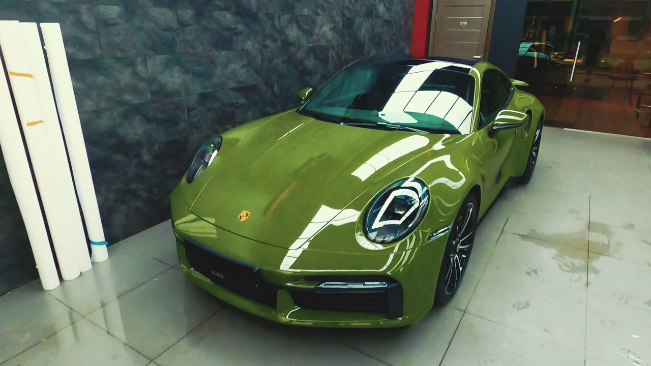 Full Wrap Porsche 911 Turbo S 2020 Badlands Green