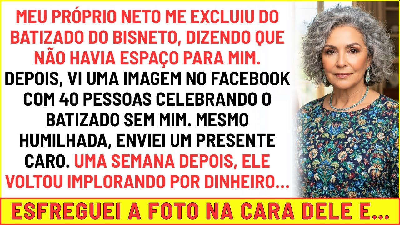 Fui excluída pelo meu neto. Vi 40 pessoas na foto. O choque veio quando ele veio implorar dinheiro..