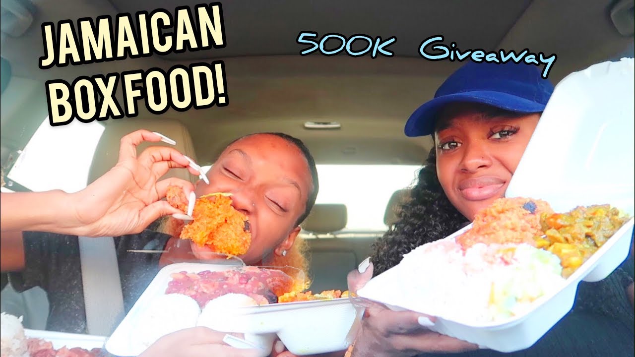 500K GIVEAWAY | Jamaican box food MUKBANG! | PETITE-SUE DIVINITII