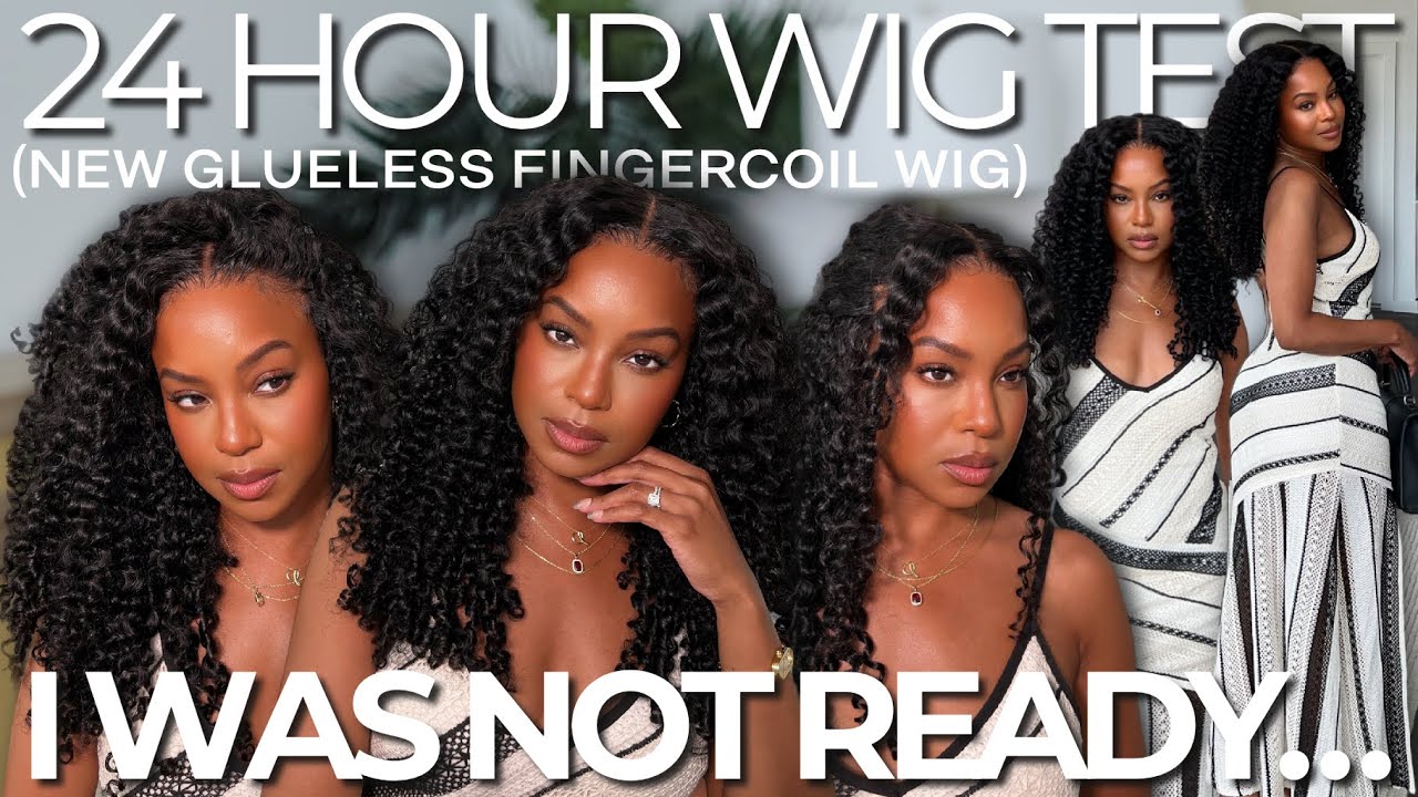 I Wore This New Glueless Fingercoil Wig All Day and.... ( Curly Night Routine for beginners) | Unice