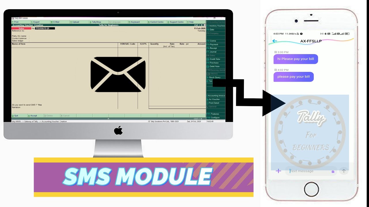 SMS Module 😱😱😱 SMS From Tally to Mobile__In Hindi ||Tally For Beginners
