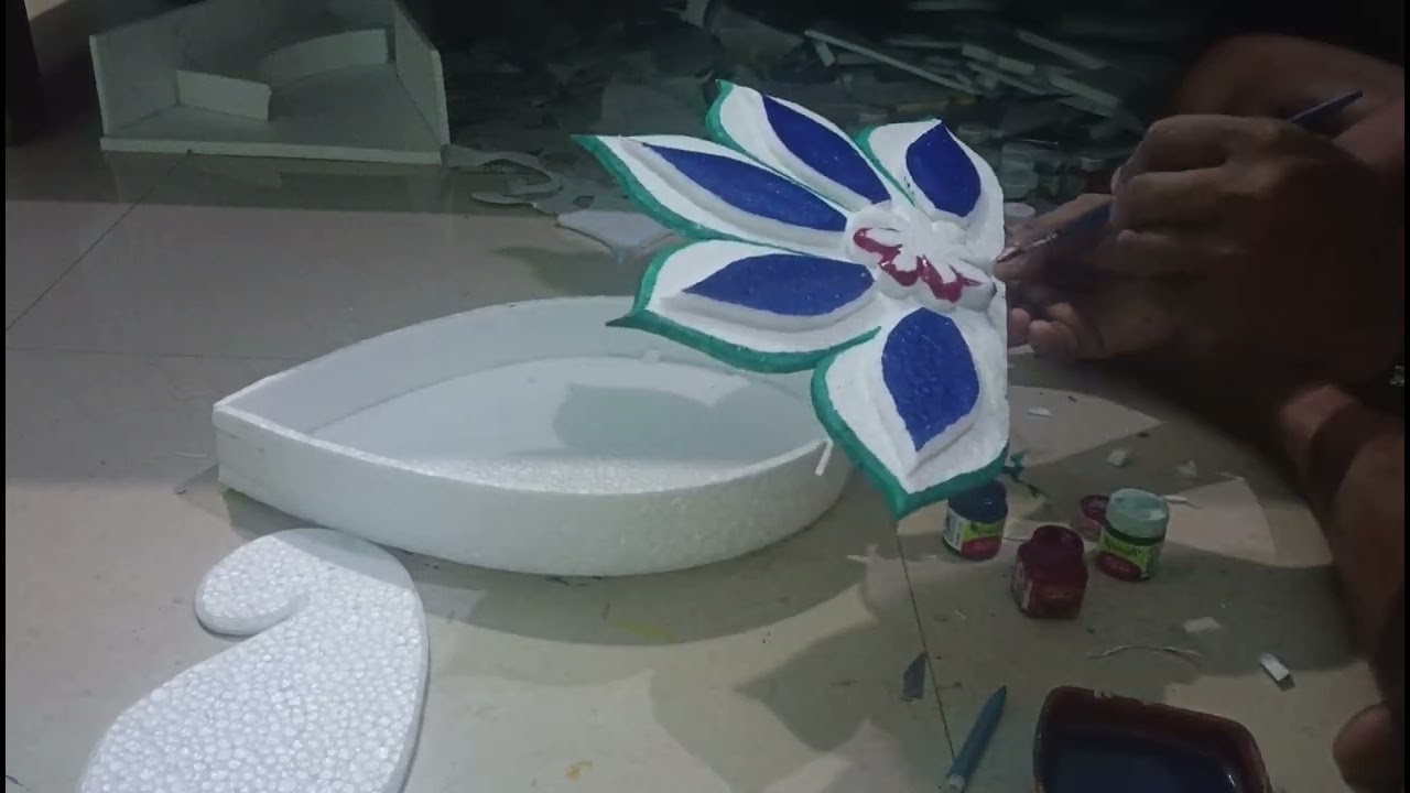 thermocol beautiful boat mayura dizain ⛵⛵ Sola tiyari danga