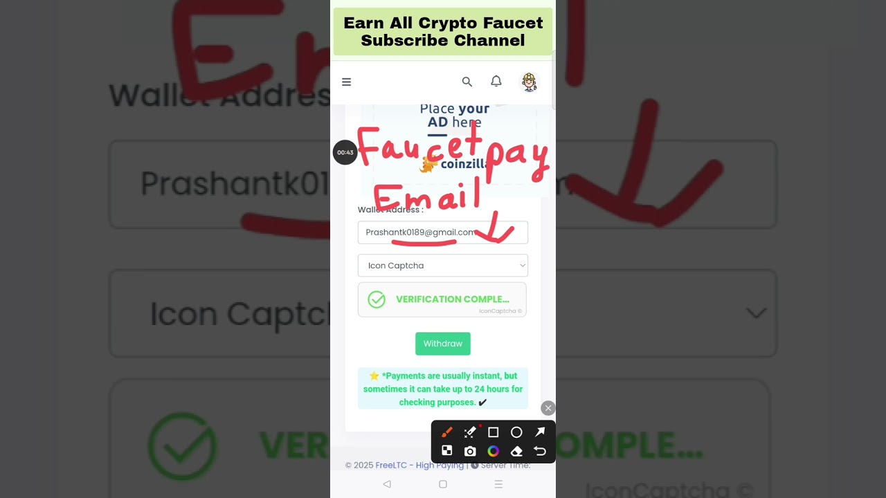 Site Withdraw Proof 016 #earnmoneyonline #earnallcryptofaucet #faucetpay #viral #shorts