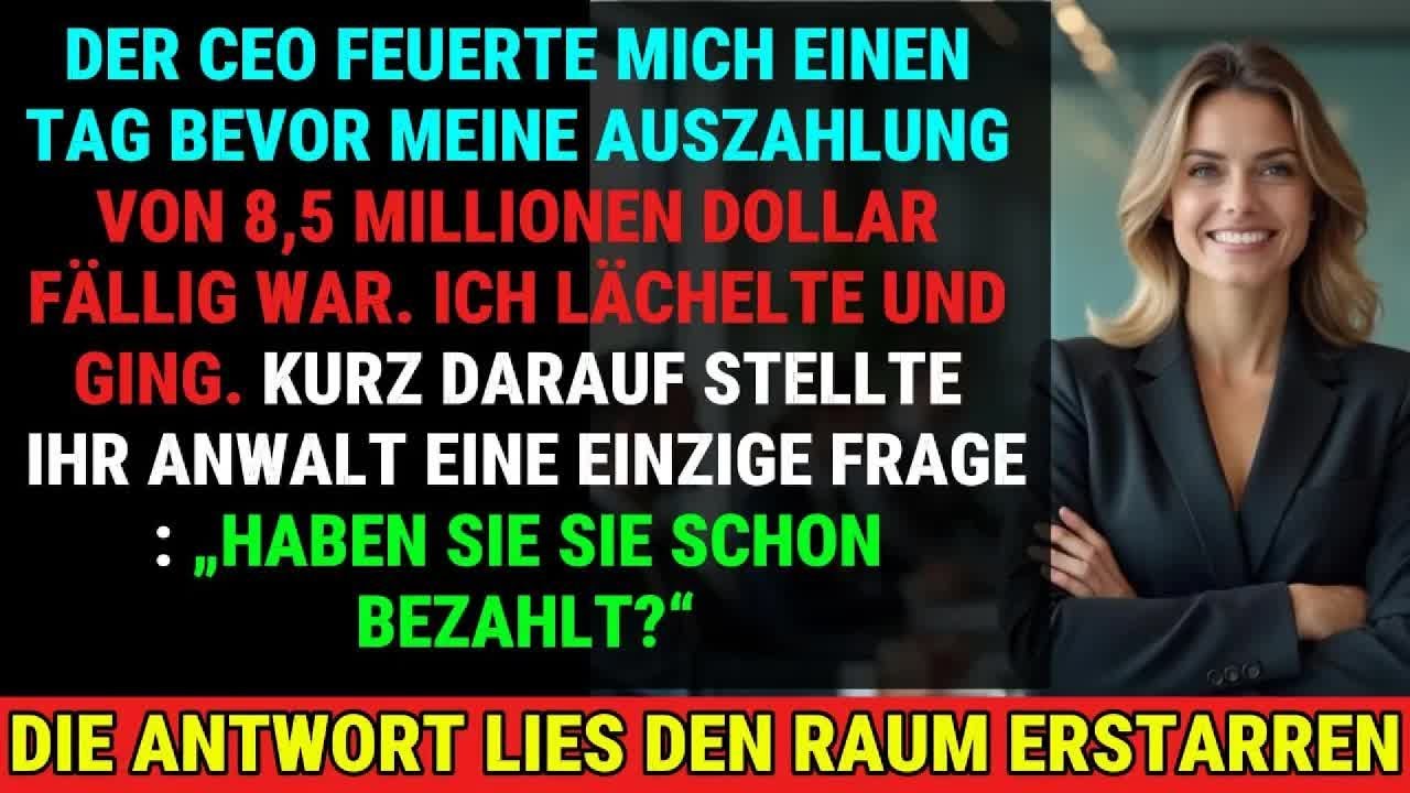 Chef Lächelte, Feuerte Mich Einen Tag Vor 8,5 Mio $ Bonus – Anwalt Schrie „Haben Sie Sie Bezahlt