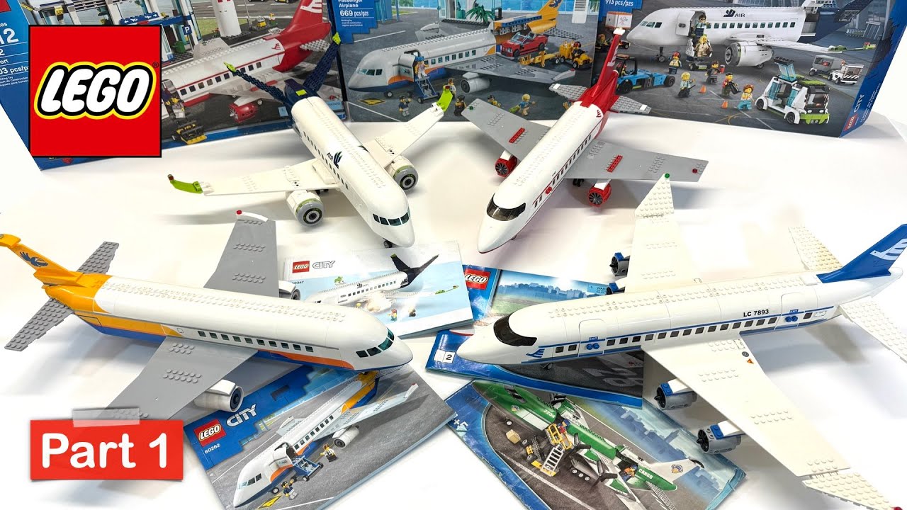 LEGO City Airplane Compilation Quad Build - Sets 60367, 60262, 3182 and 7893 - Part 1