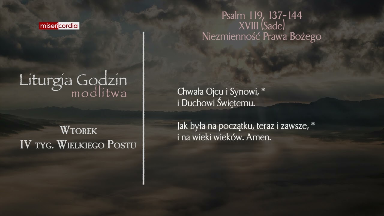 Liturgia Godzin | Modlitwa Południowa | Wtorek, IV tyg. Wielkiego Postu