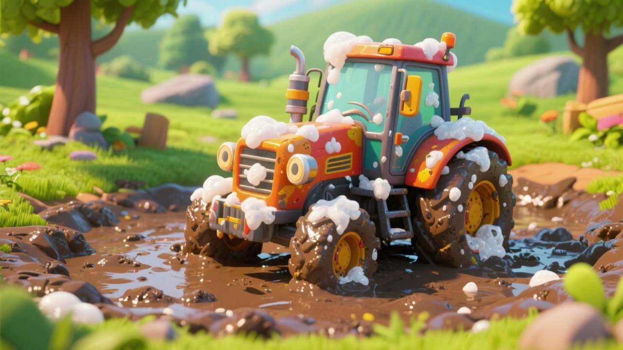 Der seifige Traktor und die Schlammgrube – Lustiges Bauernhof-Kinderlied
