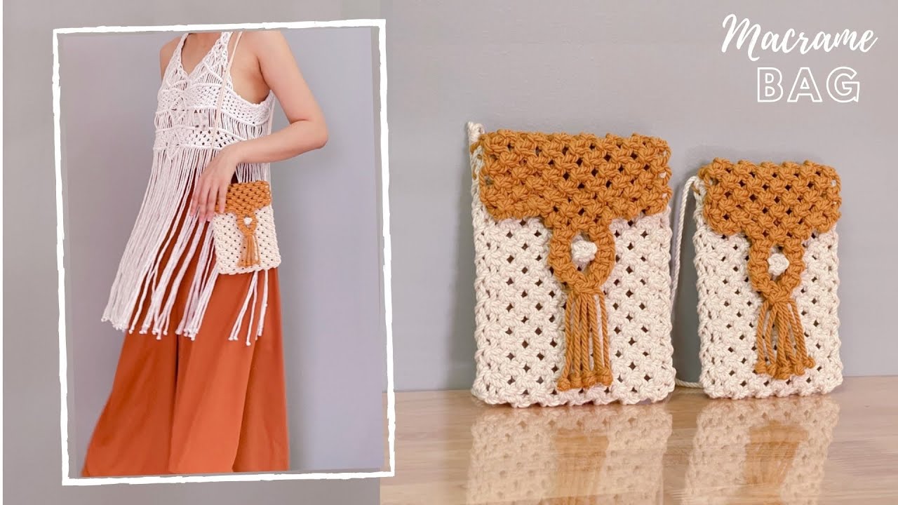 Macrame tutorial - Bag DIY #16 - Handmade phone bag - Mini bag
