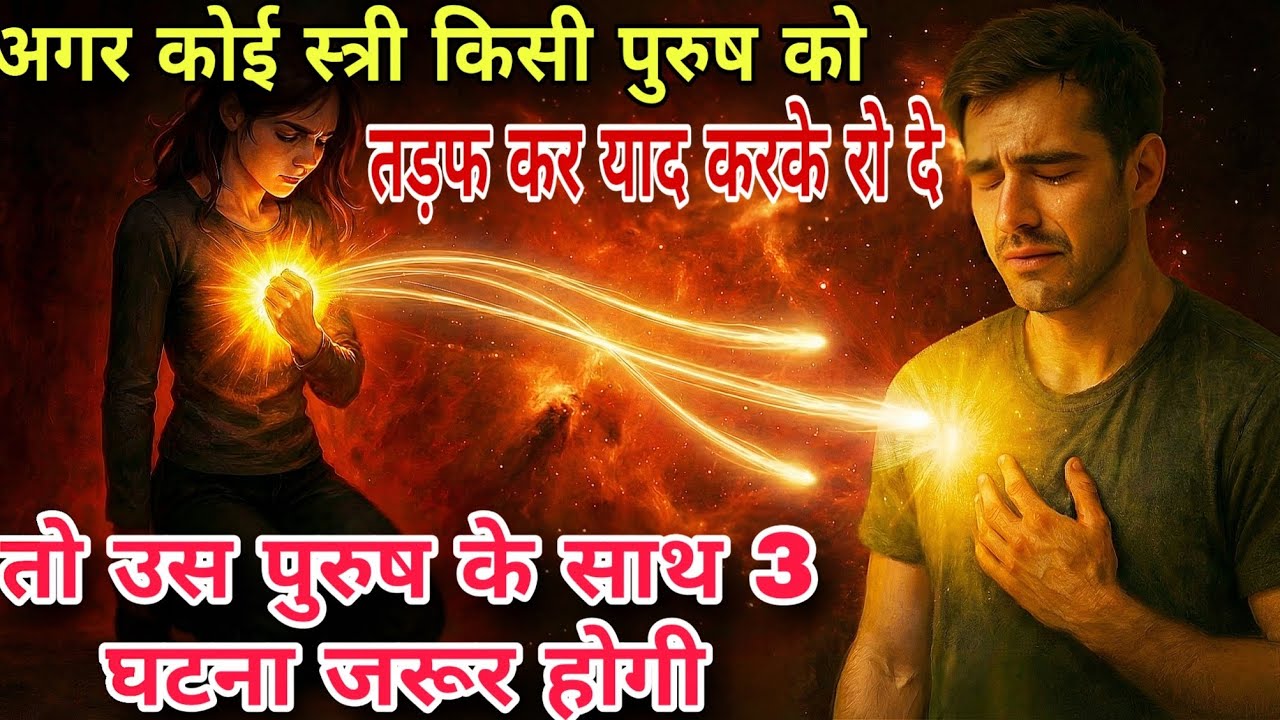 जब कोई स्त्री तड़फ कर पुरुष को याद करके रो दे तो उस पुरुष के साथ 3 घटना होगी ~ 