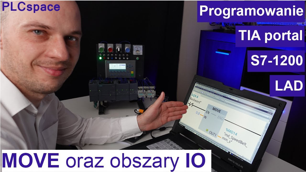 Instrukcja MOVE oraz obszary IO - Kurs programowania PLC Siemens S7-1200 - TIA Portal - LAD