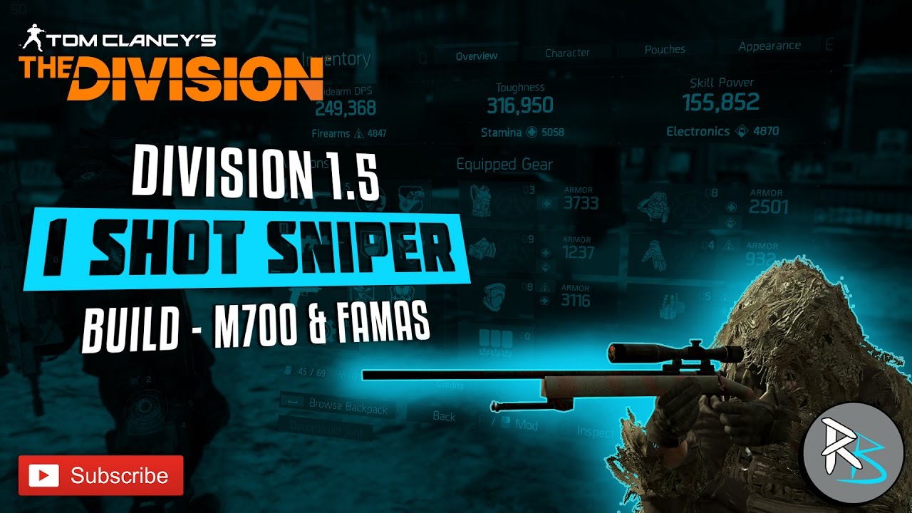 The Division 1.5 - 1 SHOT SNIPER BUILD!!! M700 AND FAMAS ALPHABRIDGE BUILD!!!