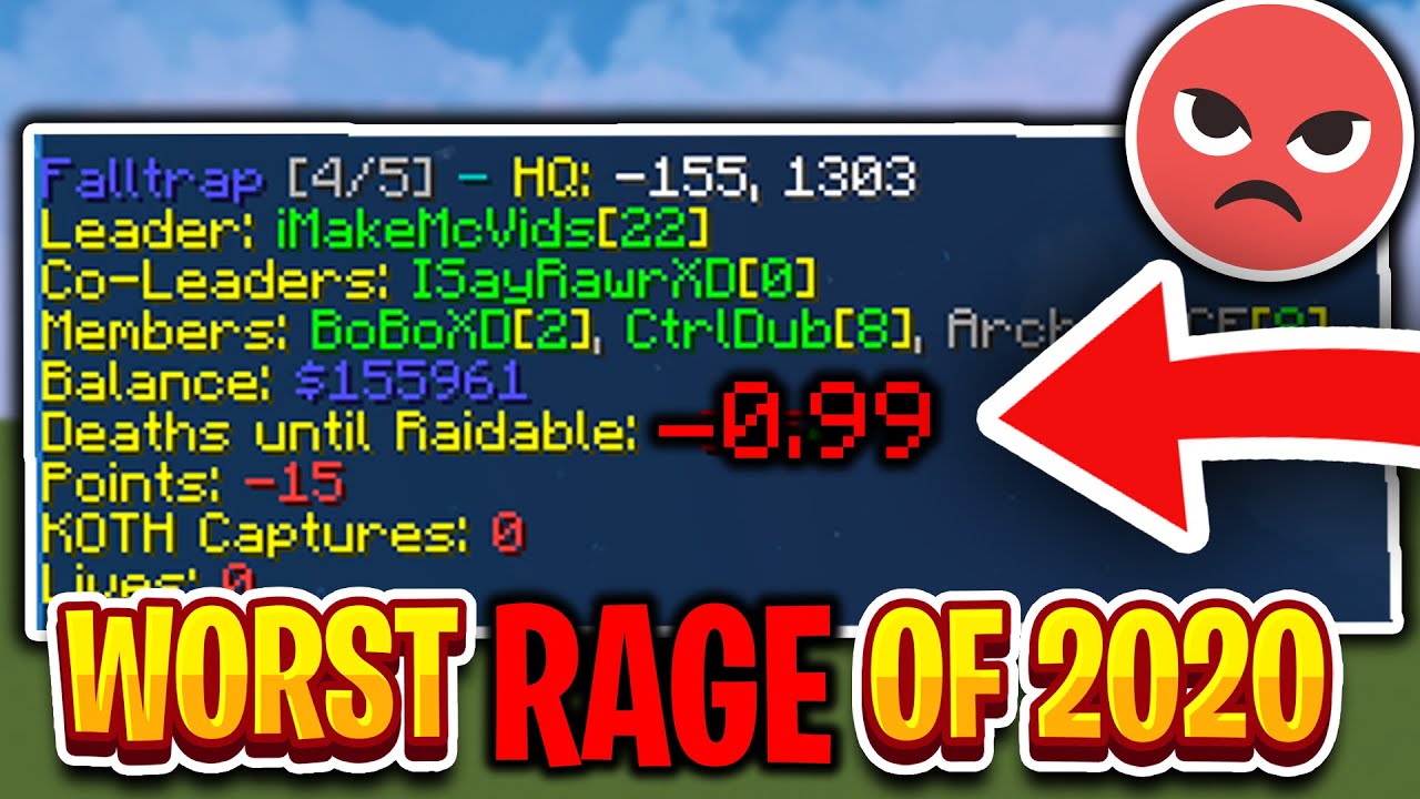 MY WORST RAGE OF 2020! & MY TEAMATE GOT BANNED! - LIVING IN FALL TRAPS (4) | Minecraft HCF