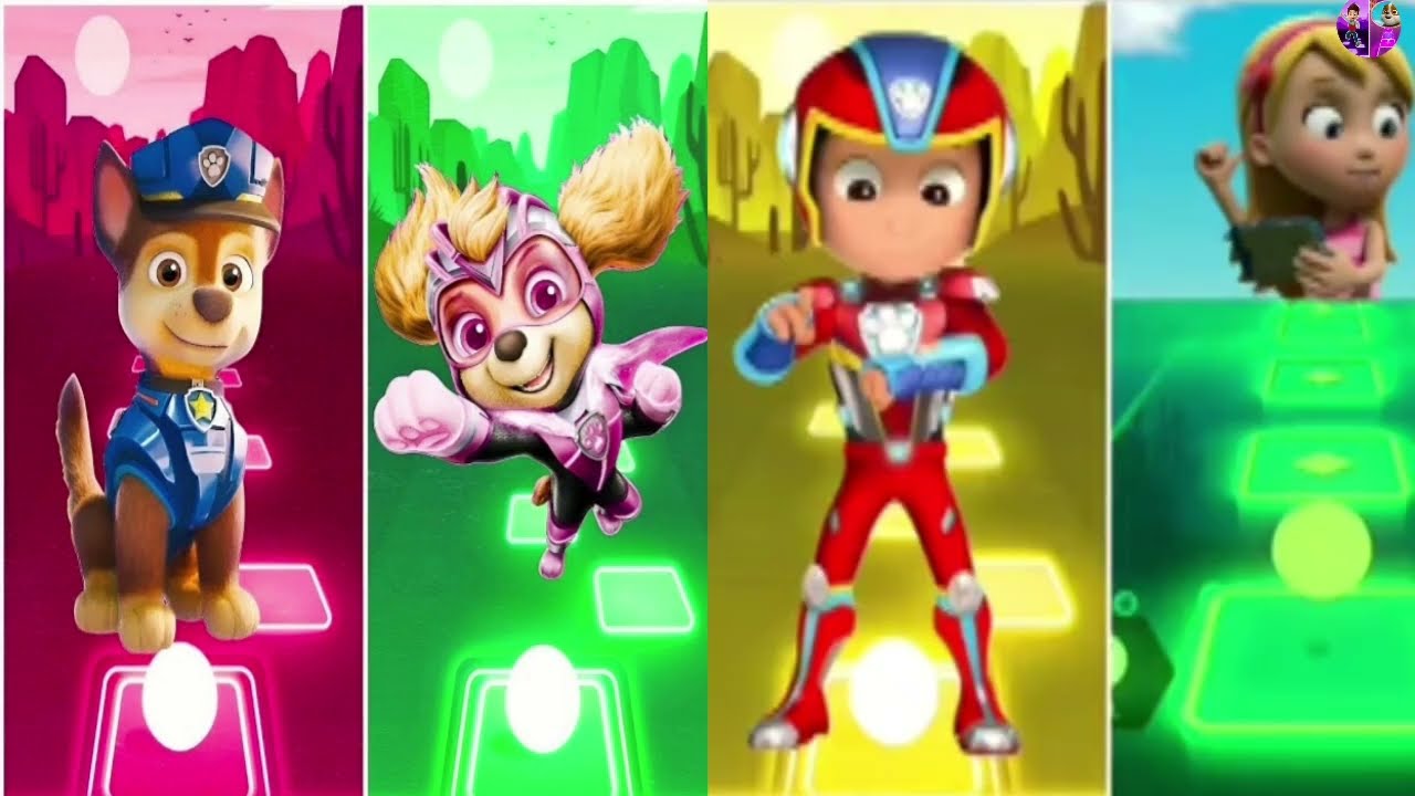 PAW Patrol - Ryder vs Marshall va Chase vs Skye   🎶 Tiles Hop EDM Rush -0060