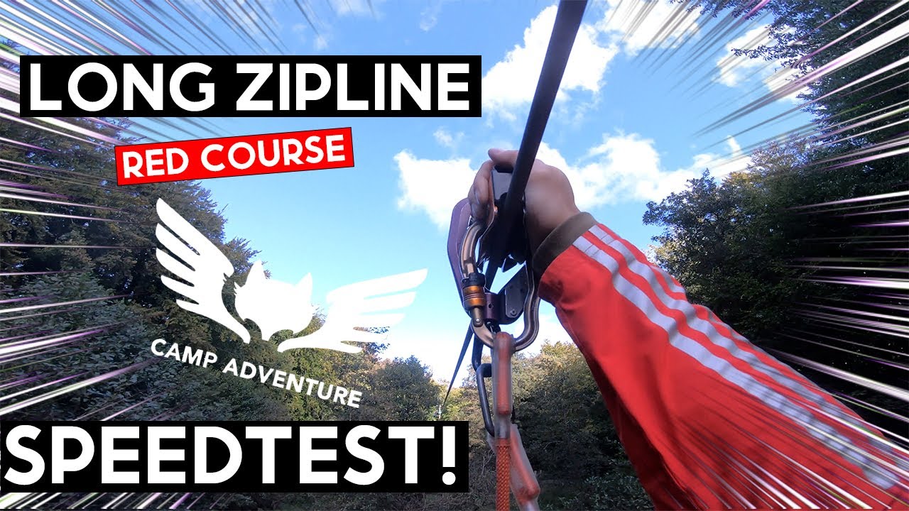 SPEEDTEST! On the Long Zipline at the End of the RED COURSE | Camp Adventure Denmark