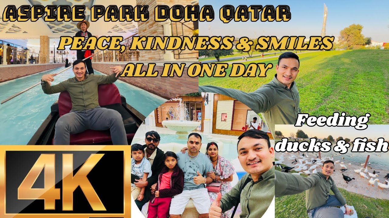 Day 55 of 365 Days | Feeding Ducks & Fish 🦆🐟 | Peaceful Day at Villaggio Spire Park, Doha Qatar 🇶🇦 