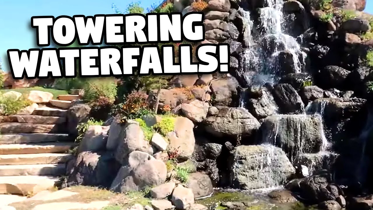 *WATERFALL ON A HILL* Using 22 TONS of Rock!