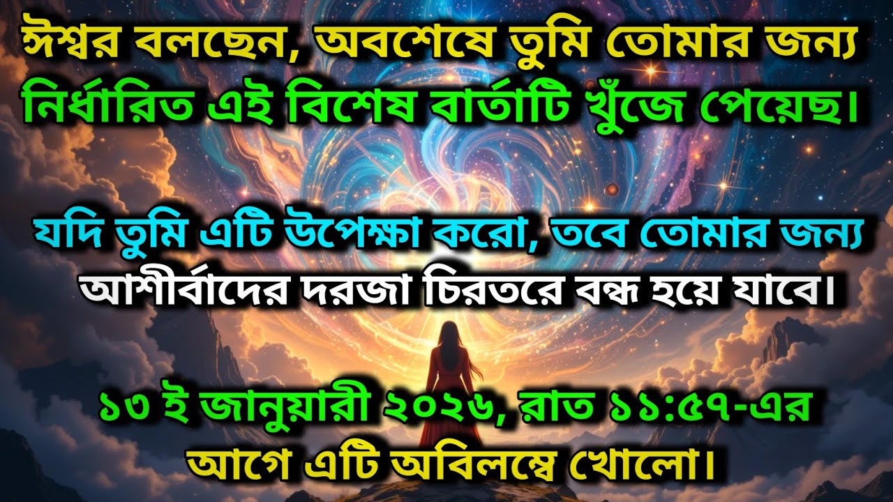 ঈশ্বর বলছেন, অবশেষে তুমি তোমার জন্য নির্ধারিত এই বিশেষ বার্তাটি খুঁজে পেয়েছ ✨ Universe message today
