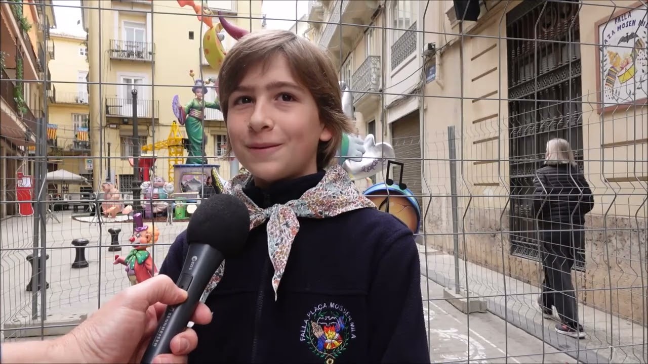 Falla Infantil Mossén Milà  Entrevista al president infantil Iván Garzón