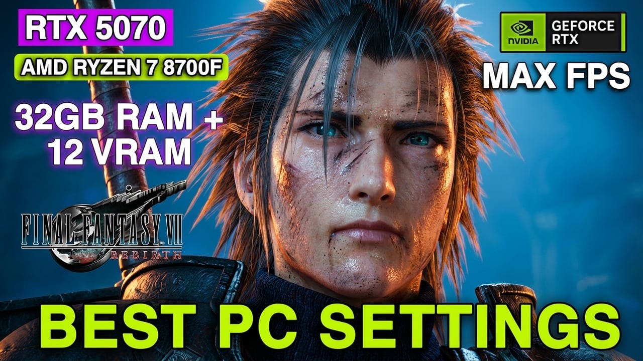 RTX 5070 | Ryzen 7 8700F | FF7 Rebirth Benchmark – High Settings Performance!