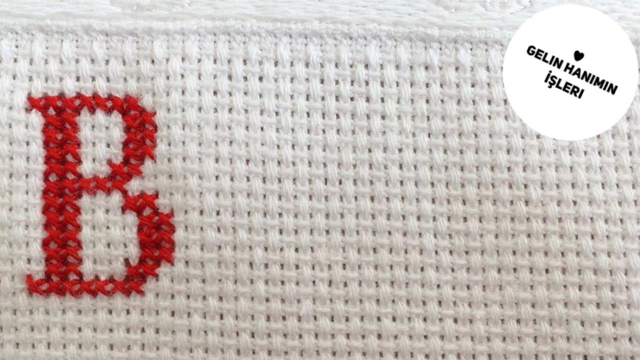 ETAMİN “B” HARFİ YAPILIŞI | KANAVİCE HARF İŞLEME | PANOYA İSİM YAZMA | CROSS STITCH |