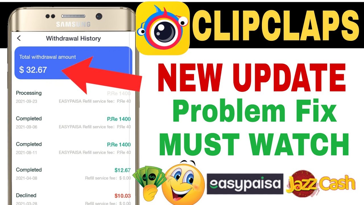 Clipclaps New Update Fast Earning Trick || Clipclaps Withdrawal Problem Solved || Withdraw Easypaise