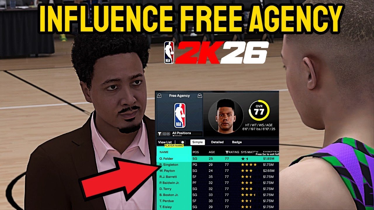NBA 2K26 HOW TO INFLUENCE FREE AGENCY (SIGN FREE AGENTS)