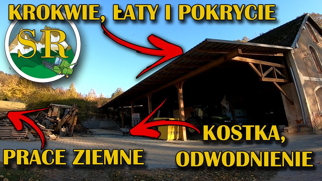 Duży postęp przy budowie wiaty -Kombajn już pod dachem! Plany prac przy   rewitalizacji gospodarstwa