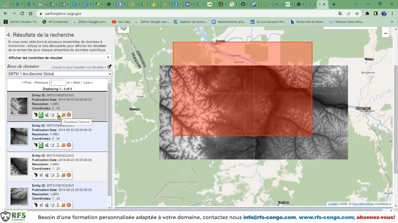 Télécharger le MNT (DEM) sur Earth explorer, formation sig, Module 09 : Analyse spatiale_Part.24