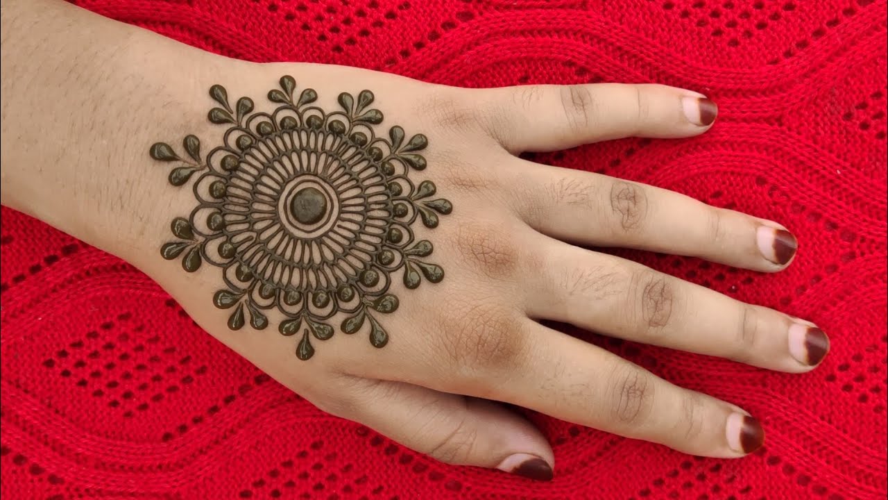 very easy and beautiful gol tikki mehndi design by GJMEHENDIDESIGNE