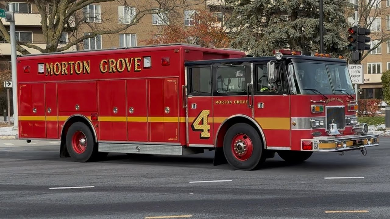 Morton Grove Fire Department Squad 4 Responding