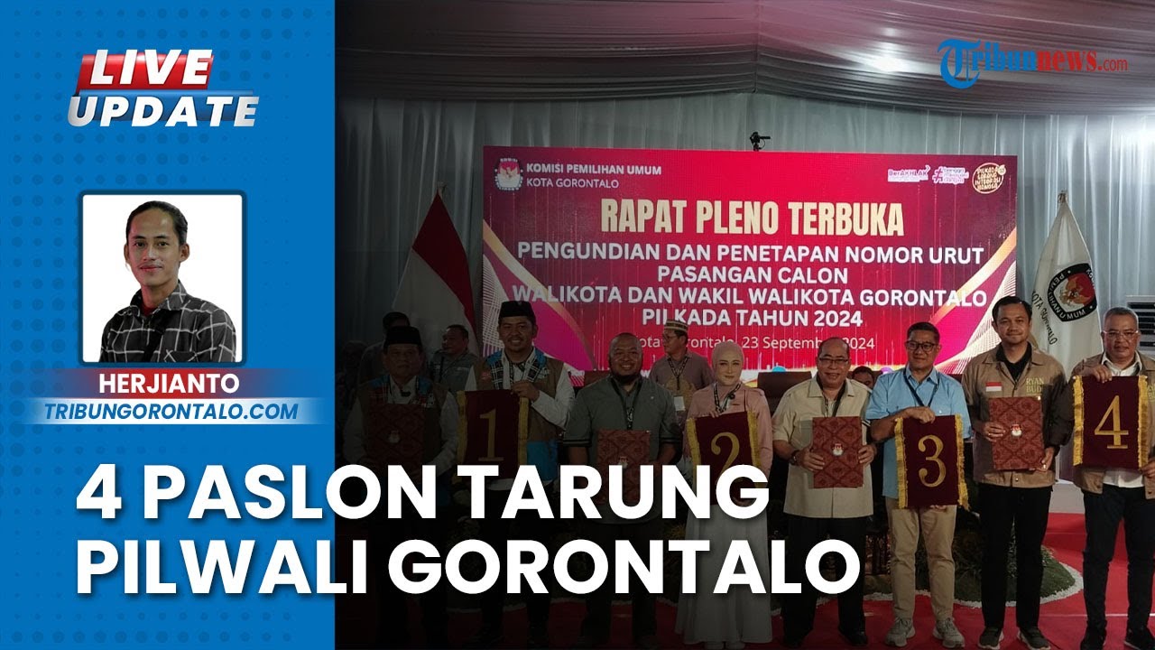 KPU Kota Gorontalo Gelar Penetapan Nomor Urut Calon Wali Kota dan Wakil Wali Kota: Ada 4 Paslon