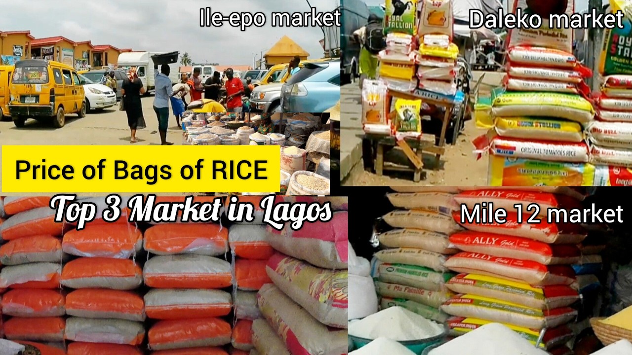 Prices Of Bags Of RICE inside Different Food Market In Lagos Nigeria 🇳🇬