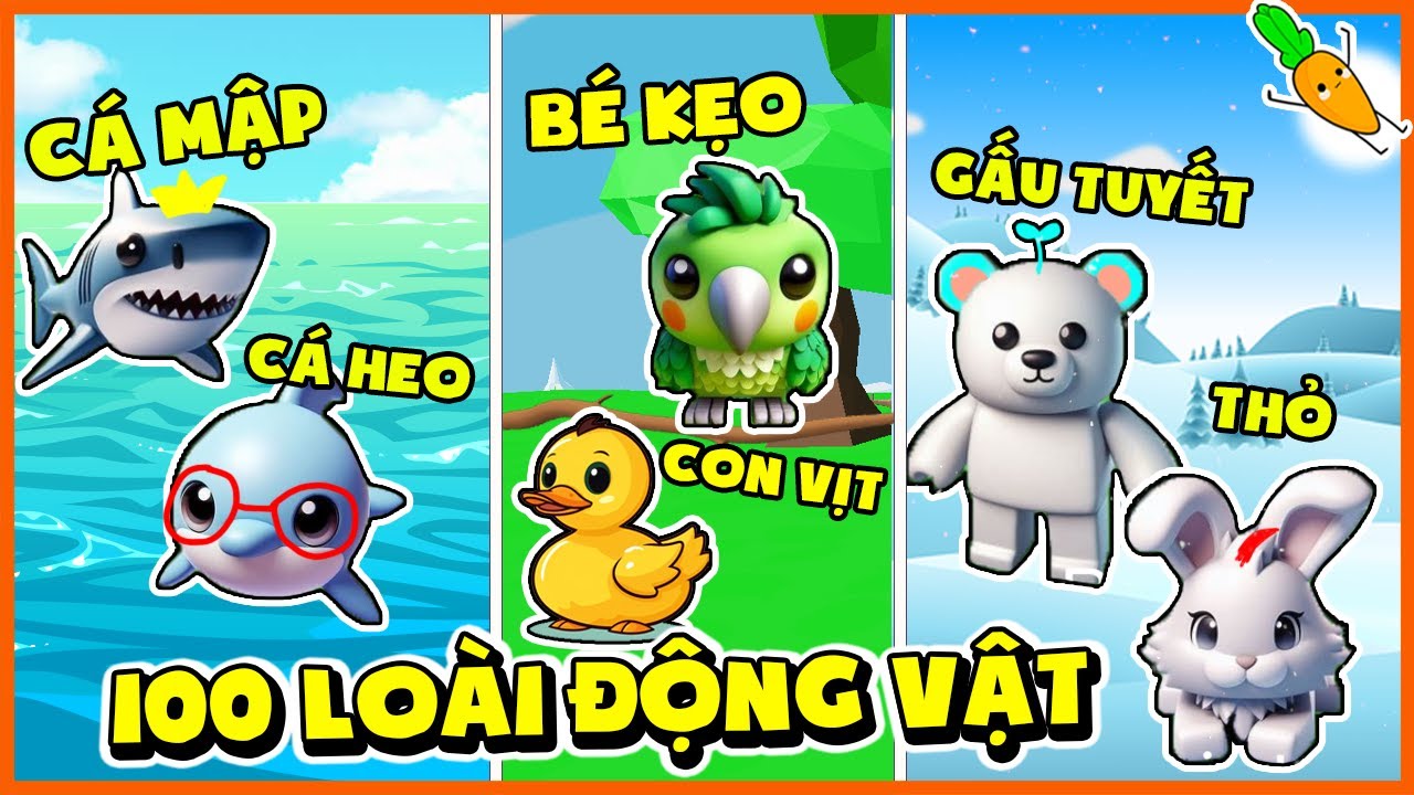 KAMUI THỬ THÁCH TRỐN TÌM 100 LOÀI ĐỘNG VẬT | TUI THẤY BÉ KẸO VÀ LINH THÚ HERO TEAM