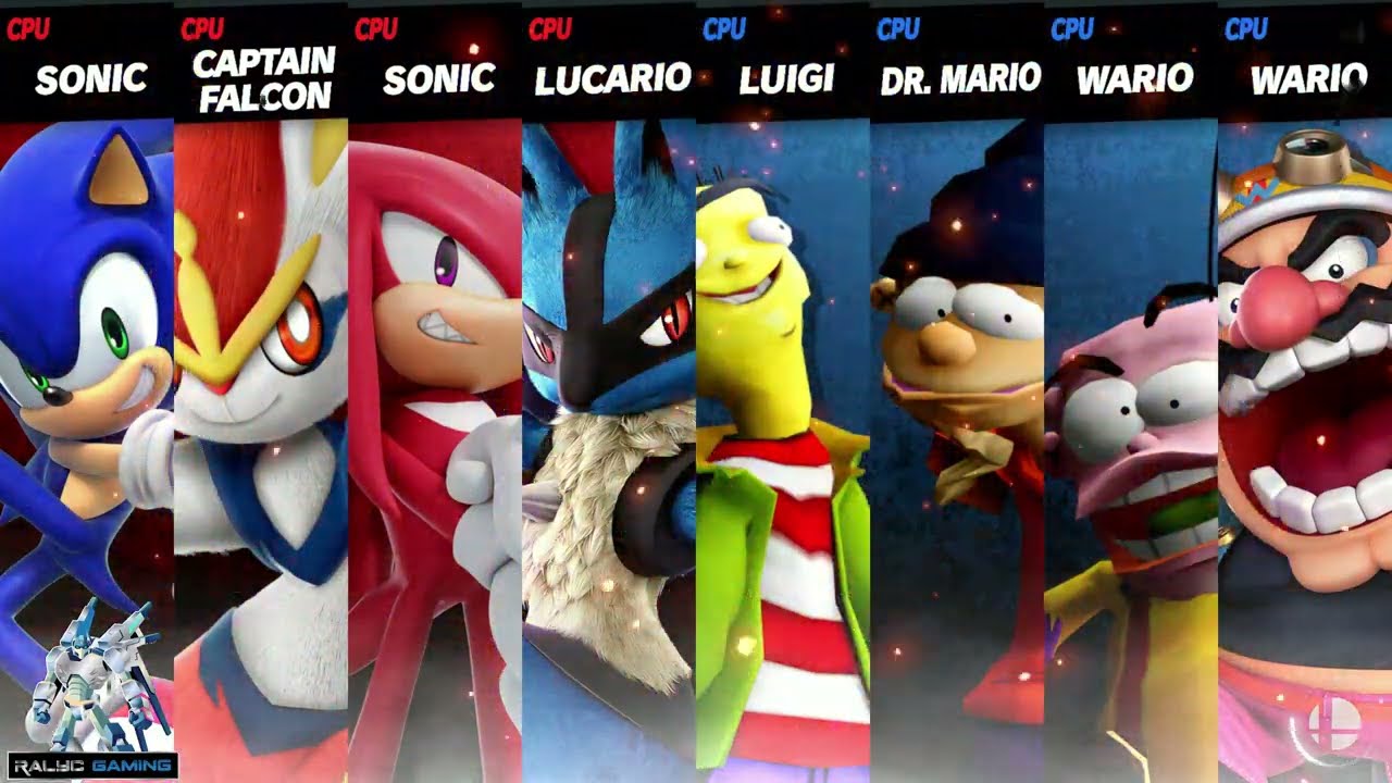 Sonic, Cinderace, Knuckles & Lucario vs Ed, Edd, Eddy & Wario