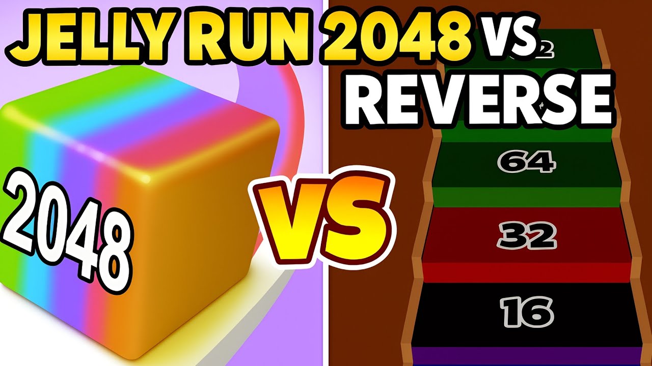 Jelly Run 2048 🪼vs Reverse gameplay  Colour Run walkthrough , iOS Android New Update ( part : 1683 )