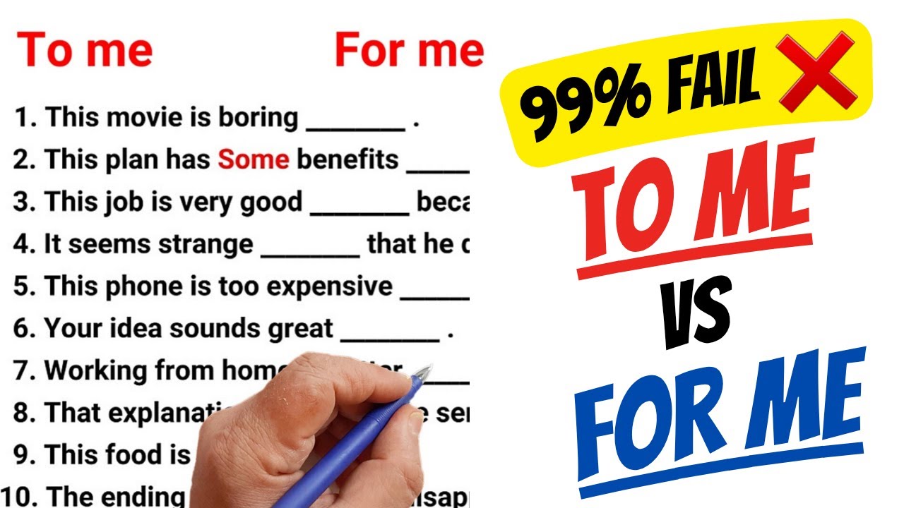 Learn English | To me and For me difference | English Grammar Exercise✏📚