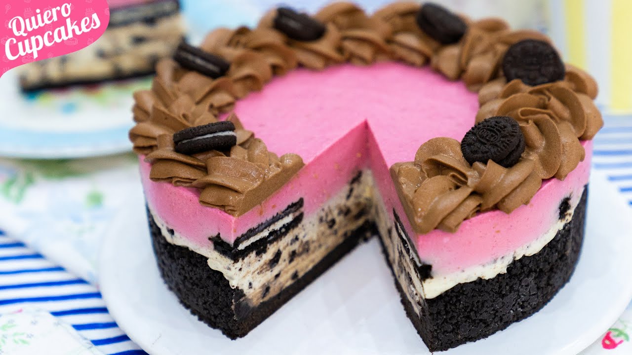 CHEESECAKE DE OREO Y FRAMBUESAS | POSTRE SIN HORNO | QUIERO CUPCAKES