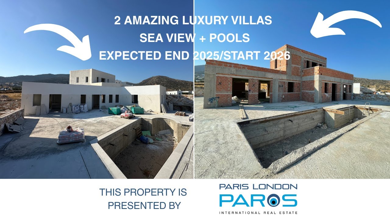 FOR SALE – €2,400,000 | 2 Luxury Villas with Sea View & Pool Near Lolantonis Beach – Paros