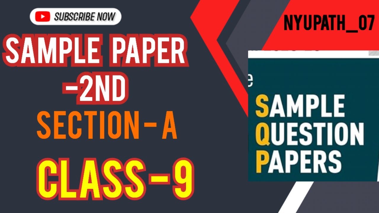 Class 9 | Maths | [SAMPLE PAPER -2] | Important Questions | NYU PATH_07 | Dharmendra Sir