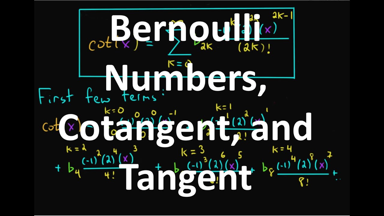 Bernoulli Numbers, Cotangent, and Tangent