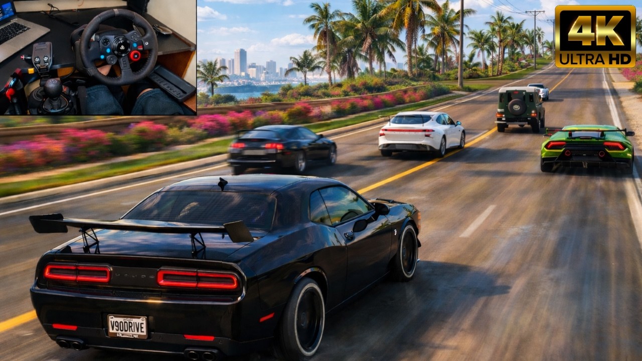 Dodge Challenger SRT Demon vs Super Car Forza Horizon 5 | Logitech G923 Steering Wheel