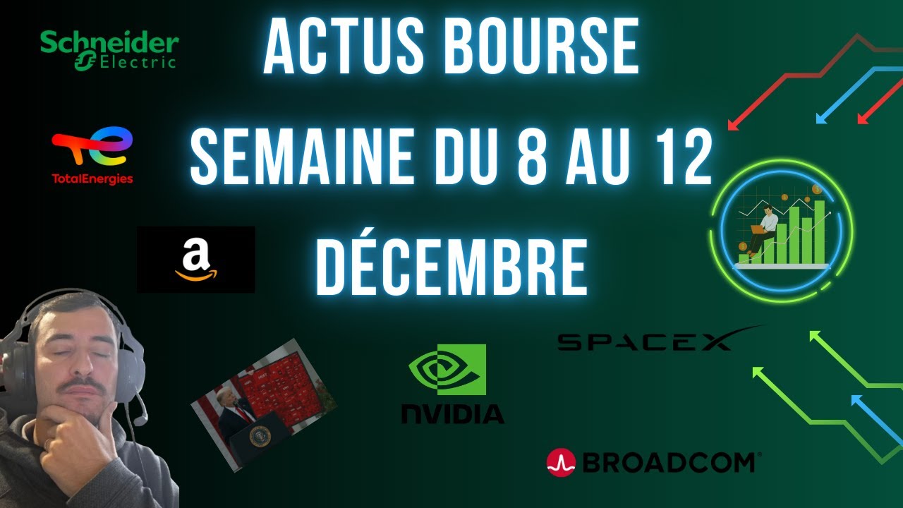 Actus Bourse 8 au 12 D&eacute;cembre Nvidia SpaceX Total Amazon ... 📈