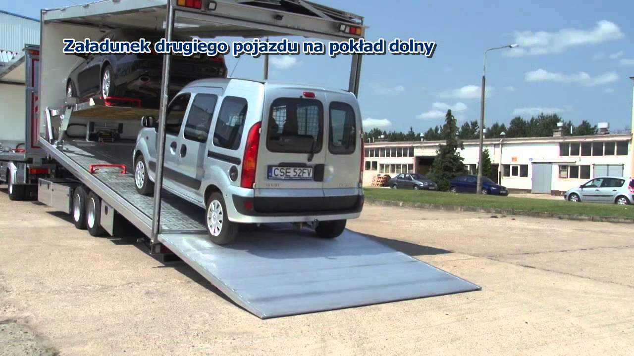 Transport samochodów, auta luksusowe, wingliner, autotransporter, flatbed,  Hubbrille  Eurotechnik