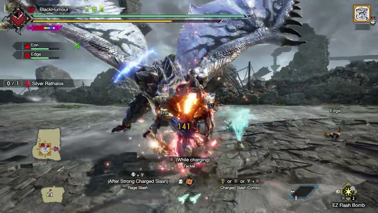Monster Hunter Rise Sunbreak - Silver Rathalos no death plus tail cutting
