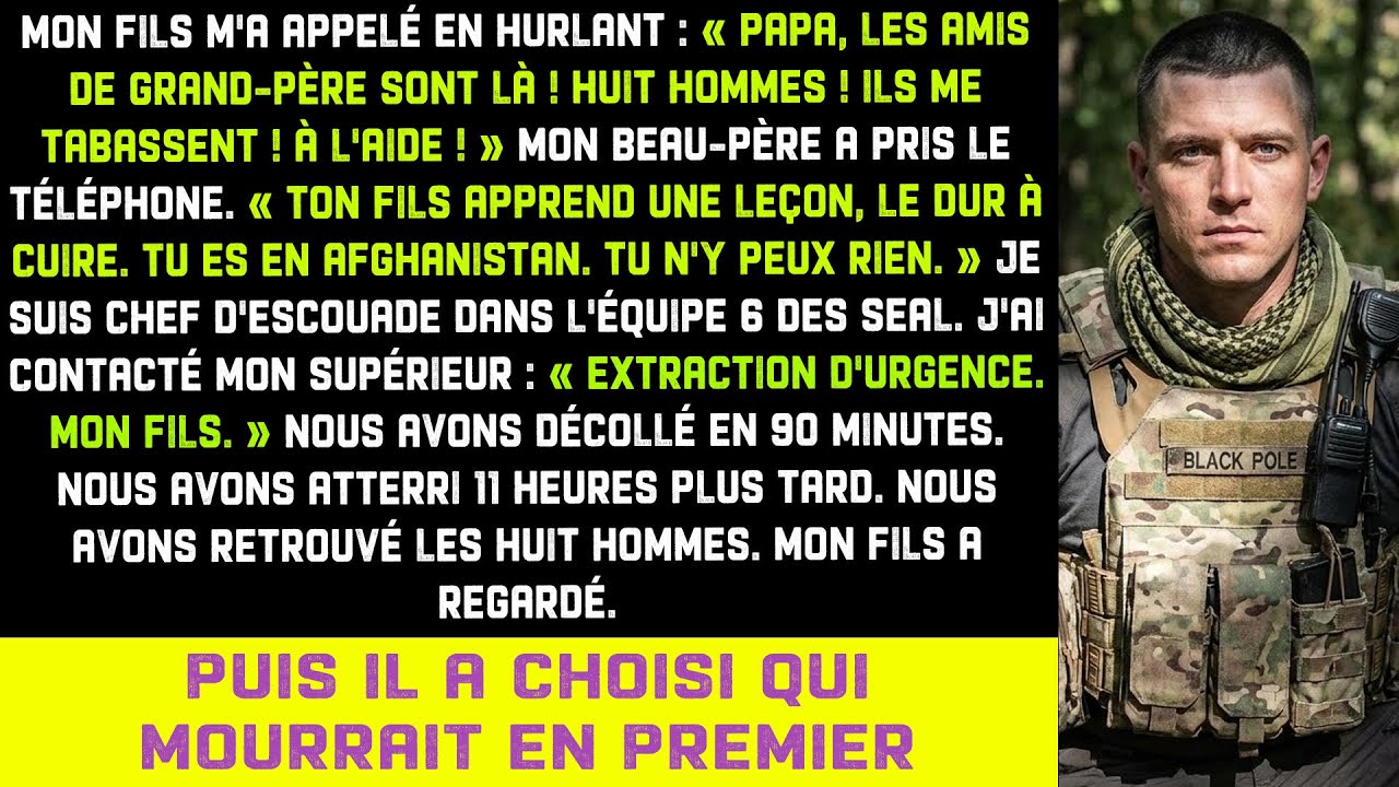Fils a appelé hurlant—8 amis du grand-père le battaient—Je suis SEAL Team 6—11 heures plus tard...