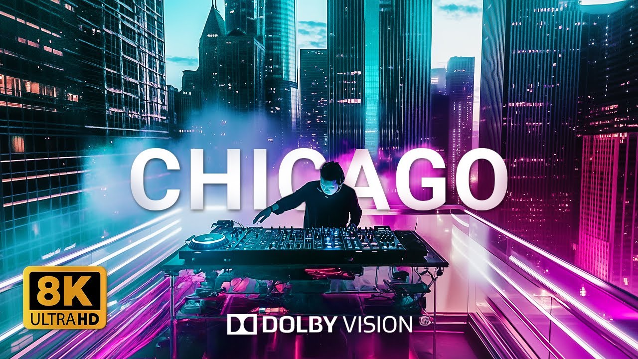 Deep House Music Chicago in 4K HDR | Stunning Cityscapes & Dolby Vision