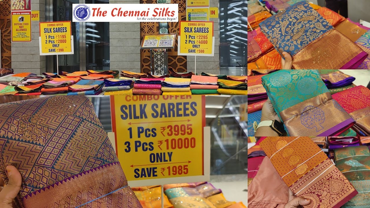 Diwali 🪔 Special Silk Sarees Combo Offer The Chennai Silks Rs.1000 Silk & Soft Silk Sarees
