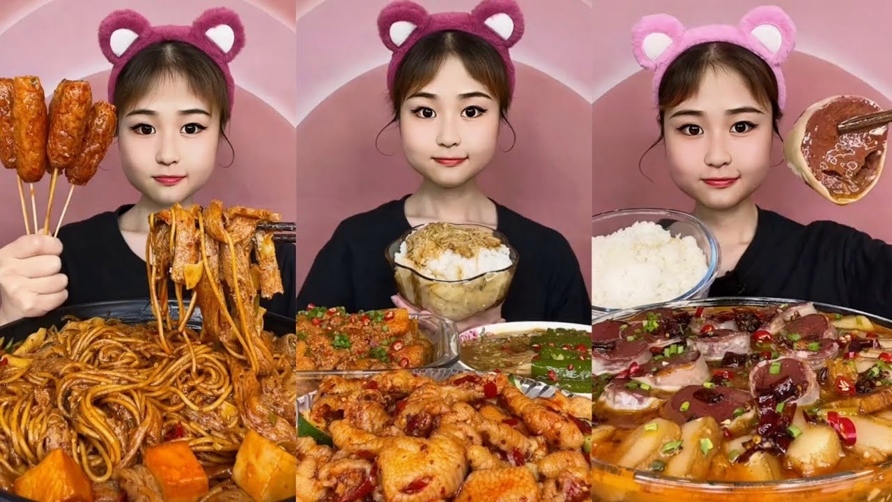 chinese food mukbang eating show | 중국삼겹살흰쌀밥 먹방 | 중국닭볶음밥와순두부 | 중국먹방/홍소육/김밥먹방 | 짜장볶음밥와계란 먹방 | 중국음식먹방