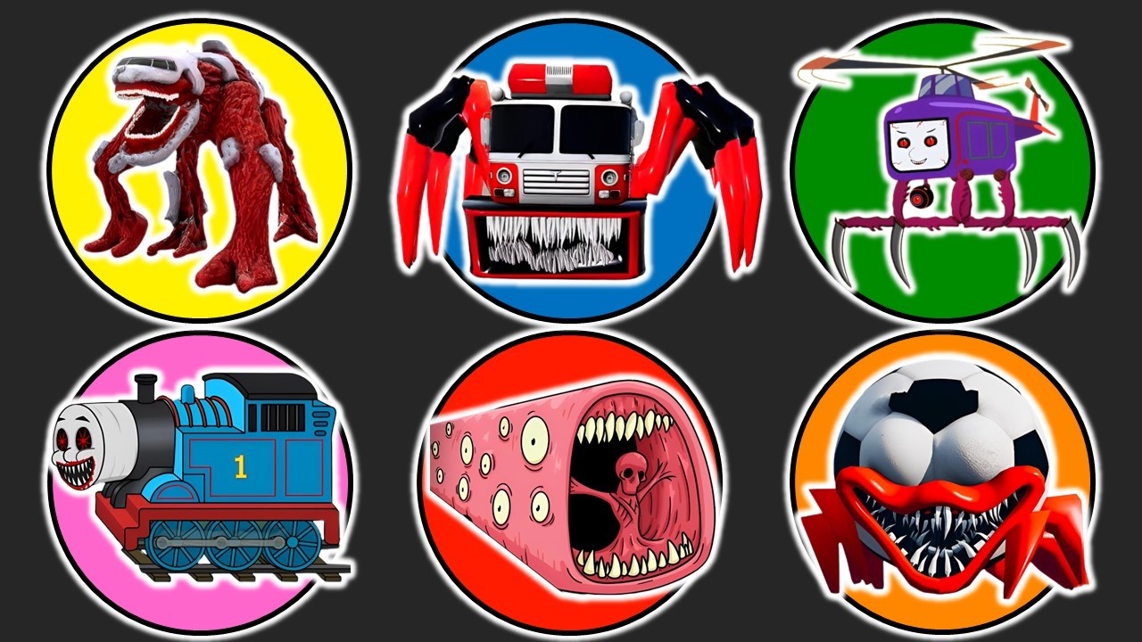Spin Wheel Infected Sky,Fire Truck Eater,Monster Helikopter,Thomas Exe, Train Eater,Giant Ball Eater